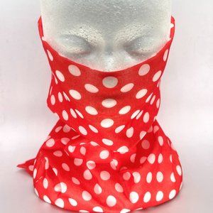 RED POKODOT NECK GAITER FACE MASK